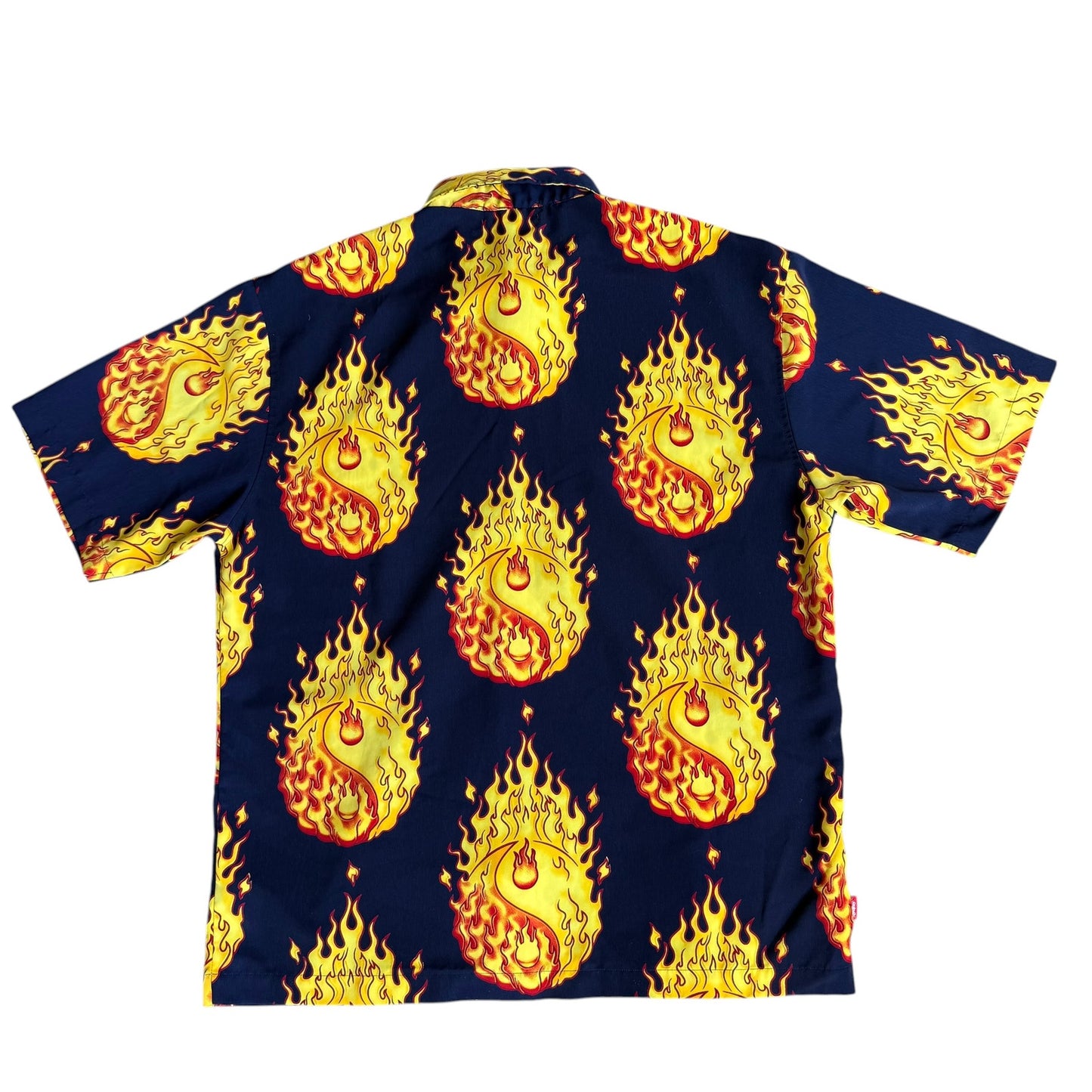 Vintage y2k JNCO Button Up Shirt Mens Large Flaming YinYang
