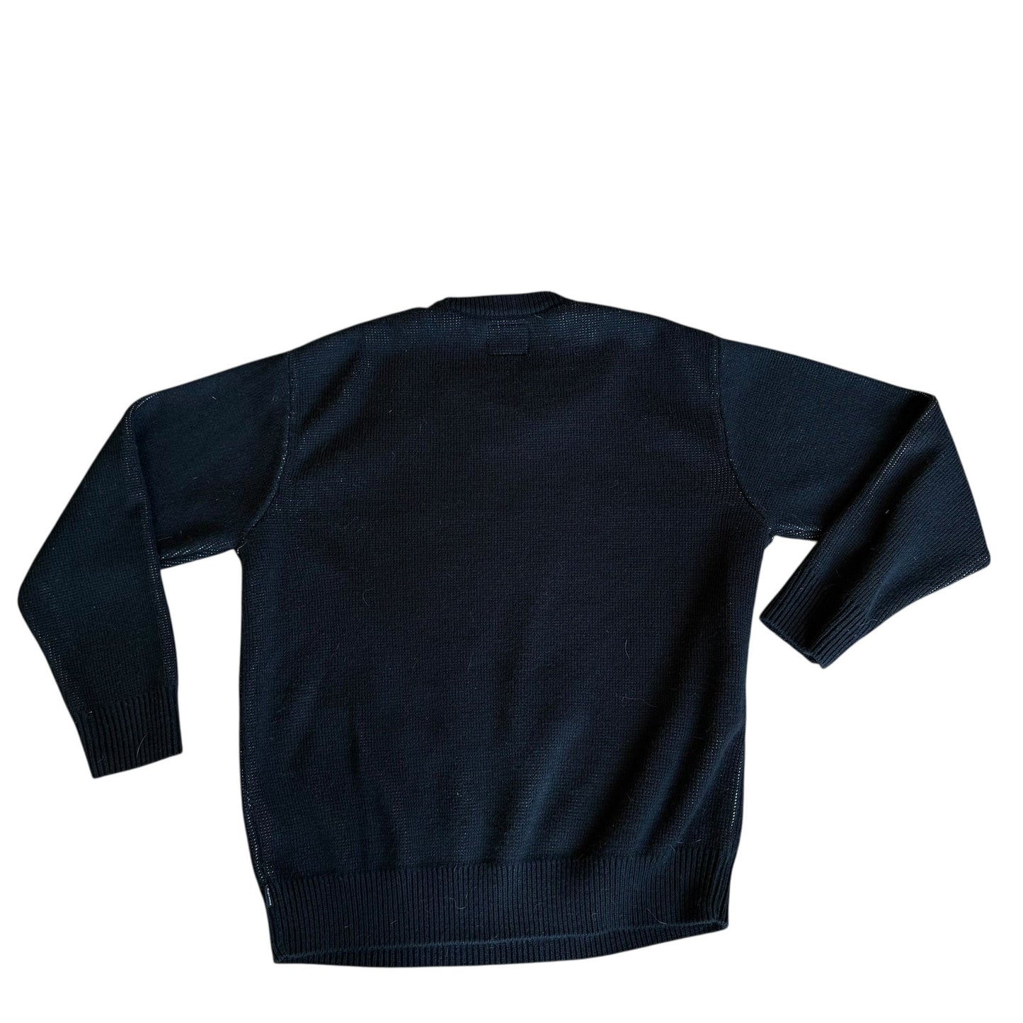 Nike Supreme Swoosh Knit Crewneck Sweater Black Mens Large