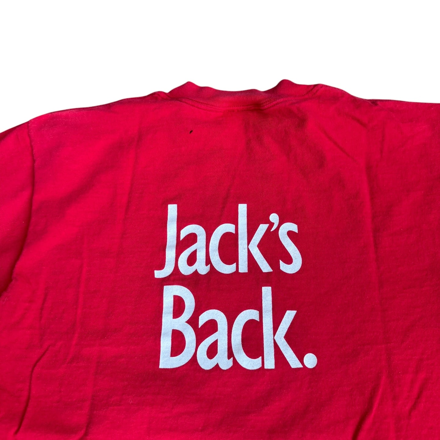 Vintage Jack in the Box Tee Shirt Red Mens Large Tultex