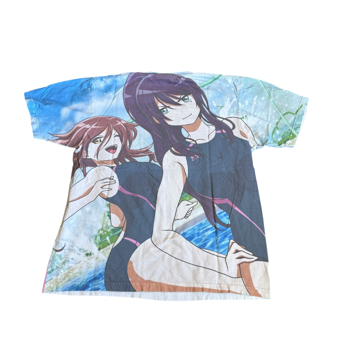 Anime Girls All Over Print Vintage Tee Shirt Mens Medium