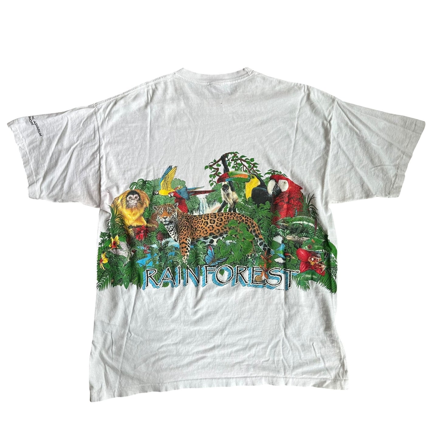Vintage 1991 Habitat Rainforest Double Sided Tee Shirt Mens XL