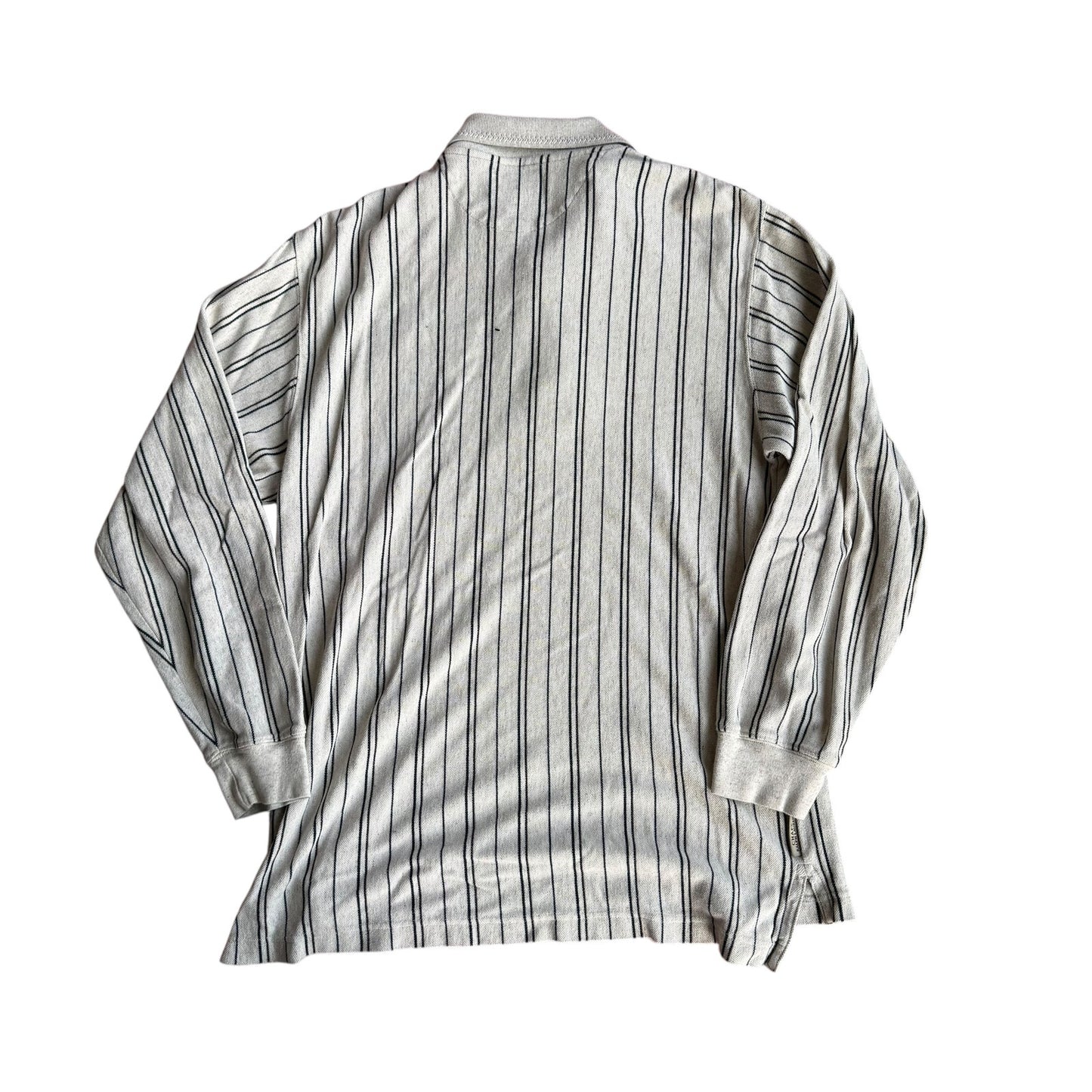 Vintage Chaps Ralph Lauren Cream LongSleeve Polo Shirt Mens Large