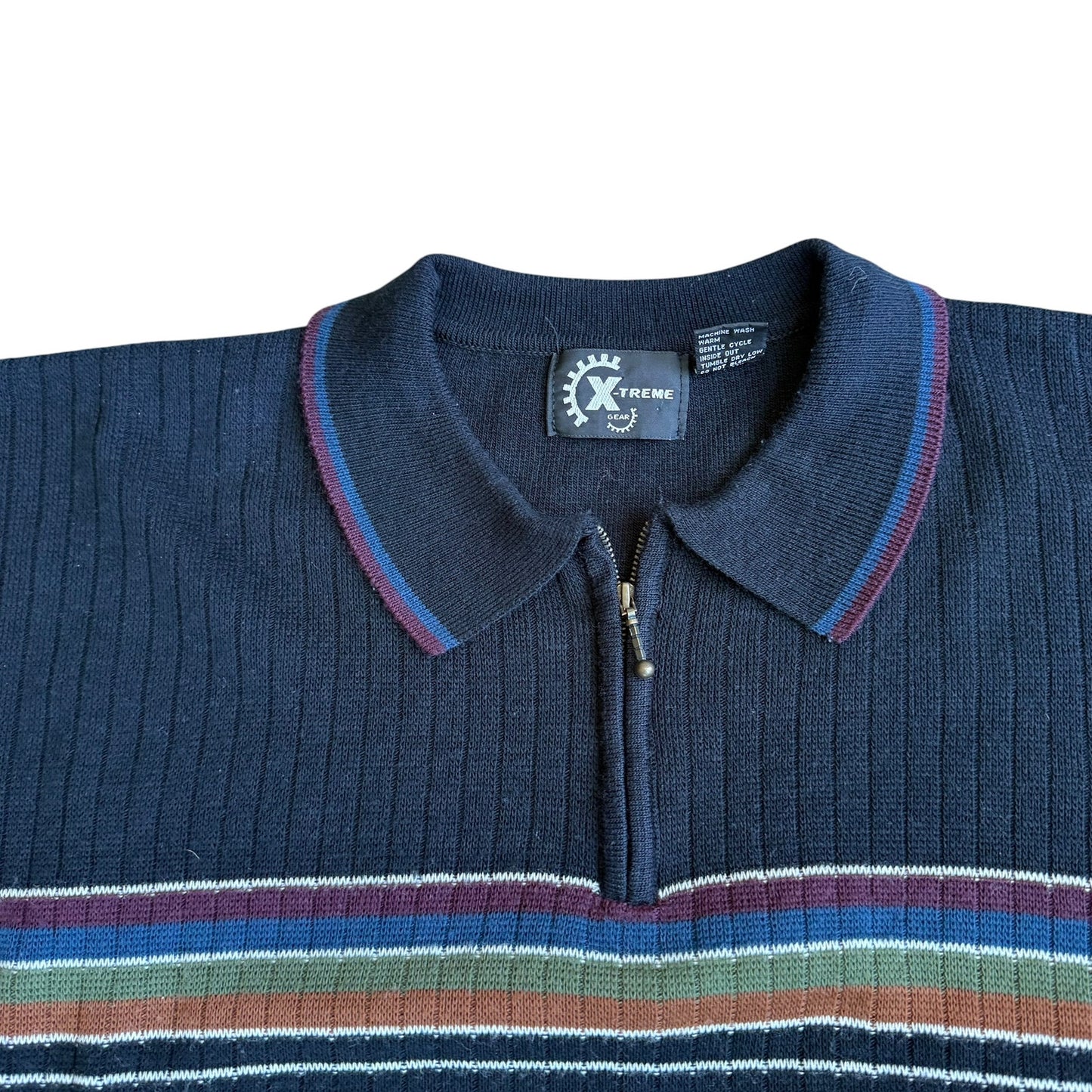 Vintage 90s Xtreme Gear Stripe Long Sleeve Shirt Mens Large