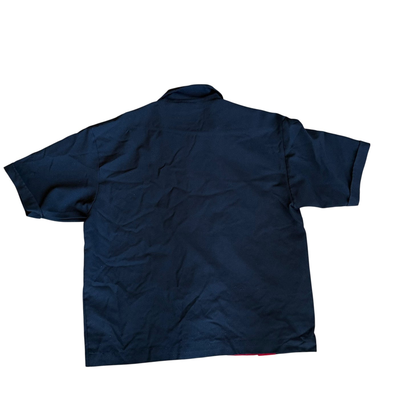 Vintage Anchor Blue y2k Stripe Flame Button Up Mens Large