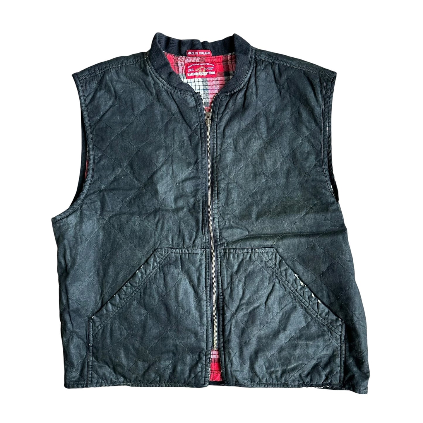 Vintage Reversible Marlboro Plaid Vest Mens Large