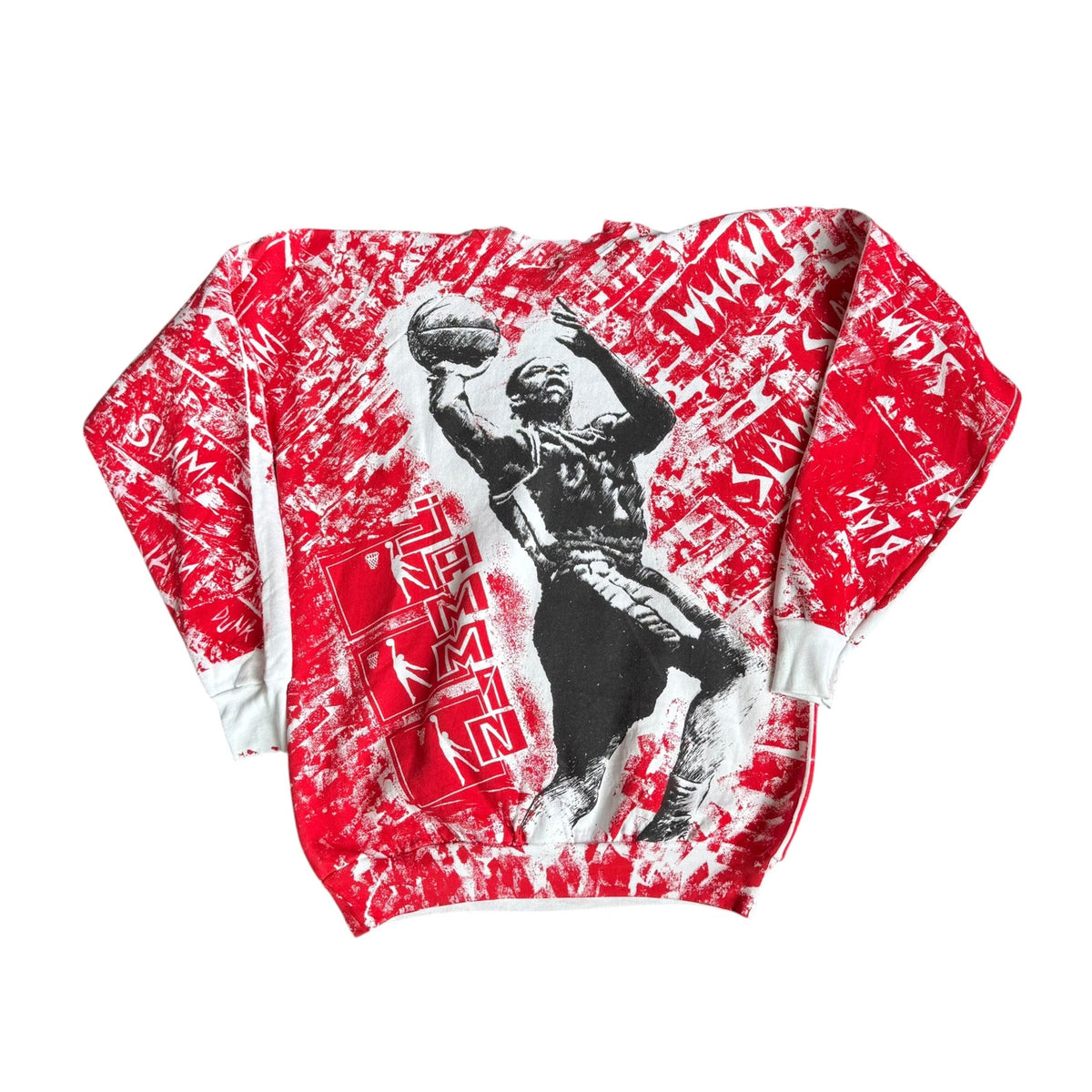 Vintage Basketball Jammin Crewneck Sweater AOP Mens XL