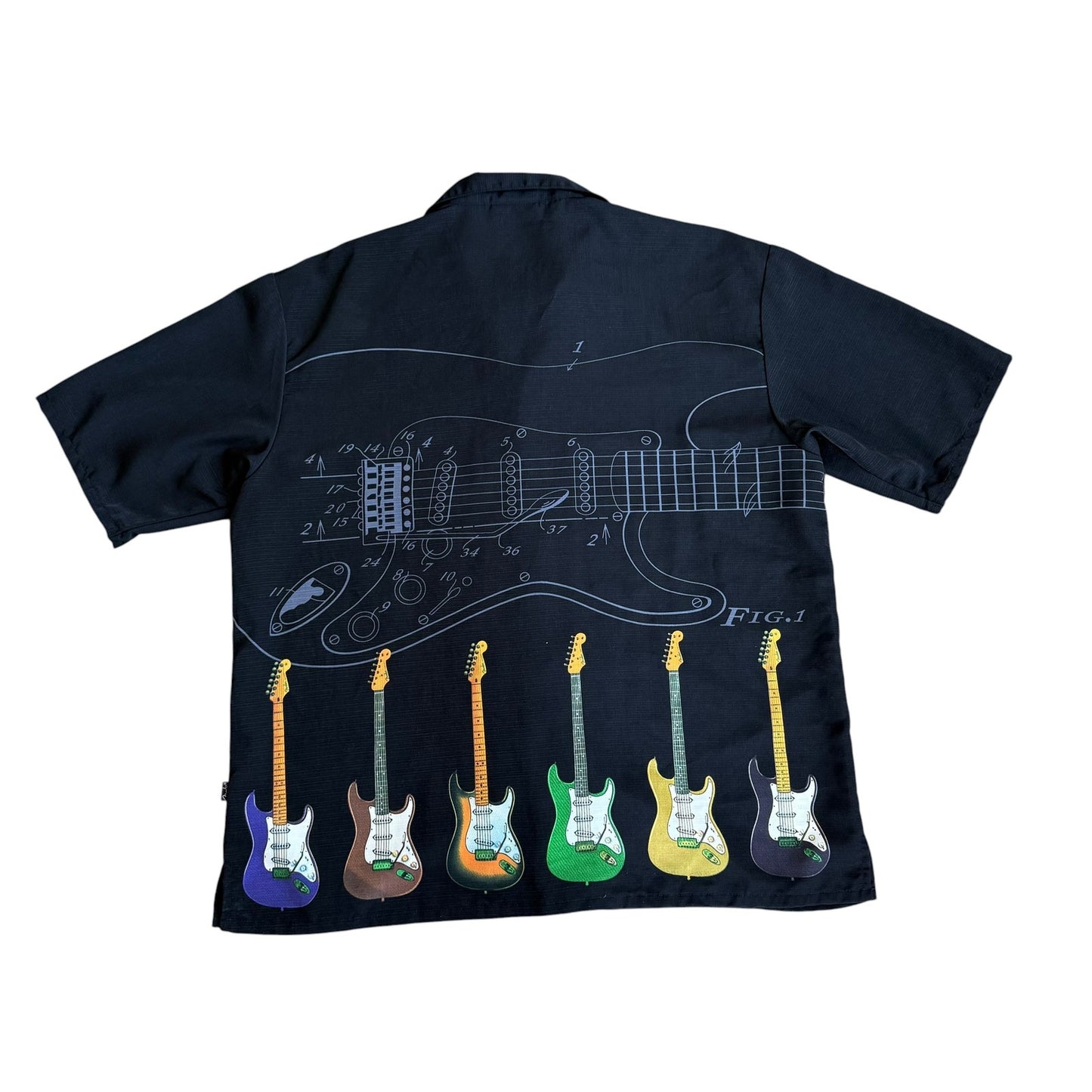 Fender Guitar Shirt by Da Vince Mens Large