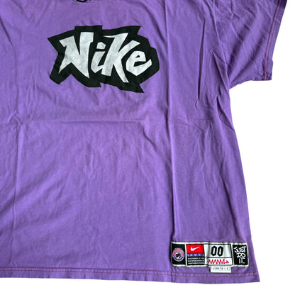 Nike Embroidered T-Shirt Purple Freestyle Mens XL