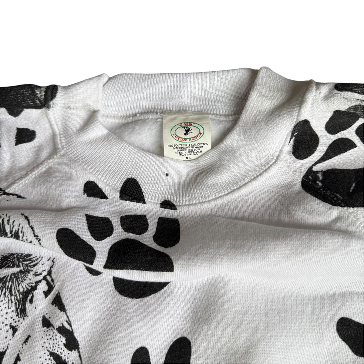 Vintage Cheetah Crewneck Sweater 90s Mens XL
