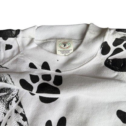 Vintage Cheetah Crewneck Sweater 90s Mens XL