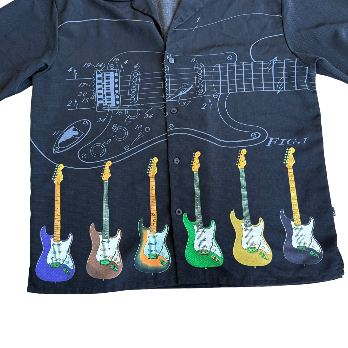 Fender Guitar Shirt by Da Vince Mens Large