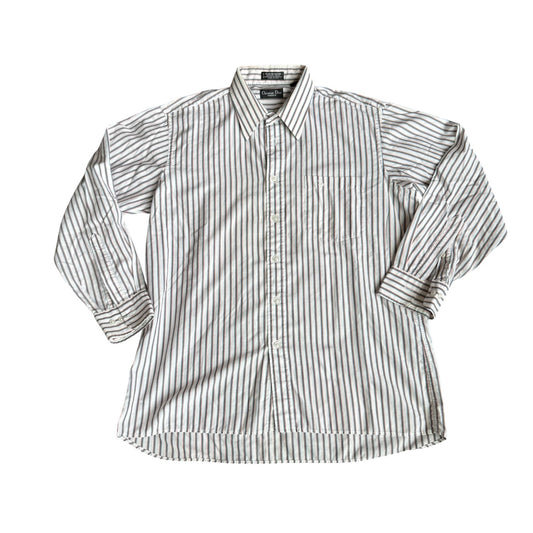 Vintage Christian Dior Monsieur Long Sleeve Shirt Button Up Mens 16 1/2