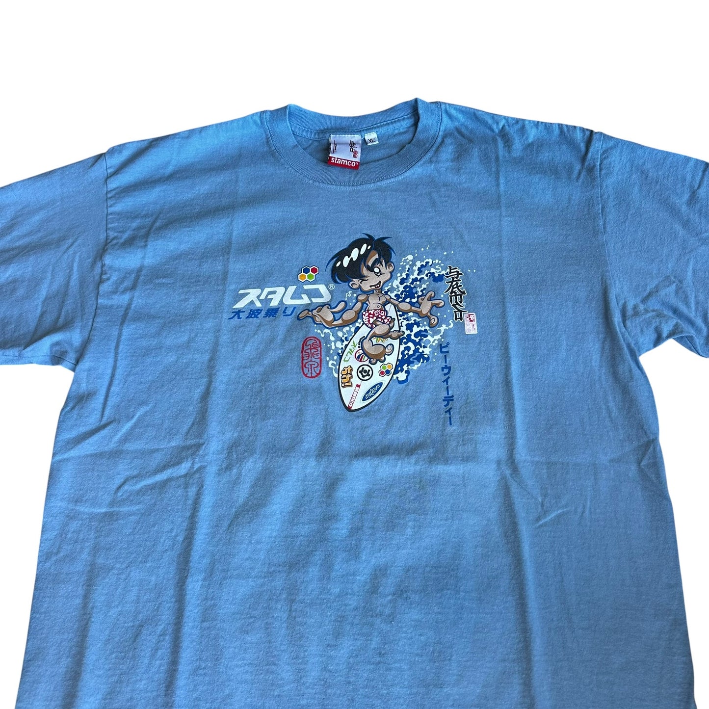 Vintage 90s STAMCO Surfer Anime Tee Shirt Mens XL