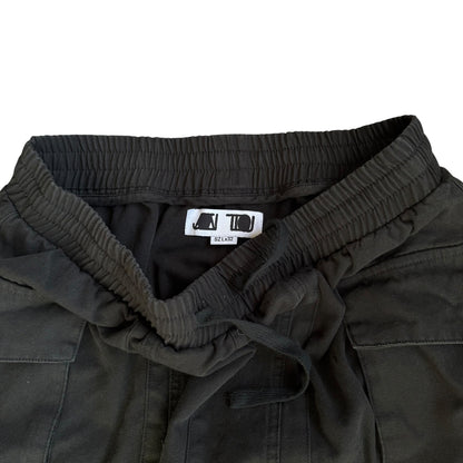 Black Flared Cargo Convertible Pants Baggy Mens Large