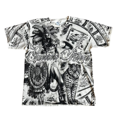 Vintage Aztec Warrior DoubleSided AOP T-Shirt Mens Large