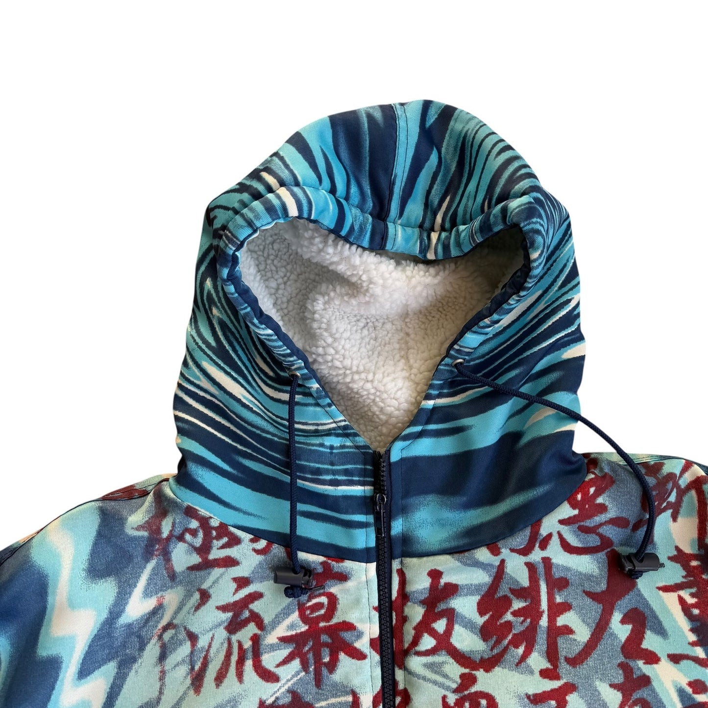 Vintage 90s ZAM Rurouni Kenshin Anime AOP Puffer Coat Hoodie Mens XL