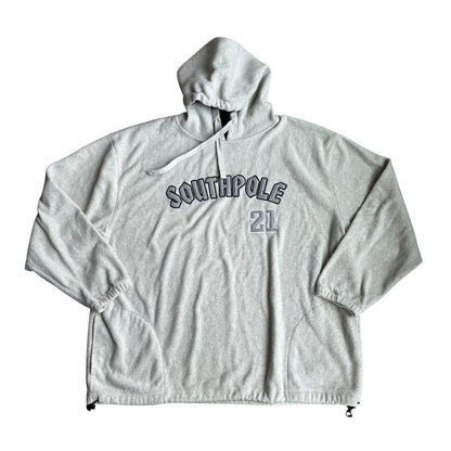 Vintage y2k Fleece SouthPole Pullover Hoodie Gray Mens 2XL