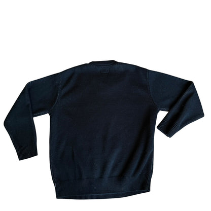 Nike Supreme Swoosh Knit Crewneck Sweater Black Mens Large