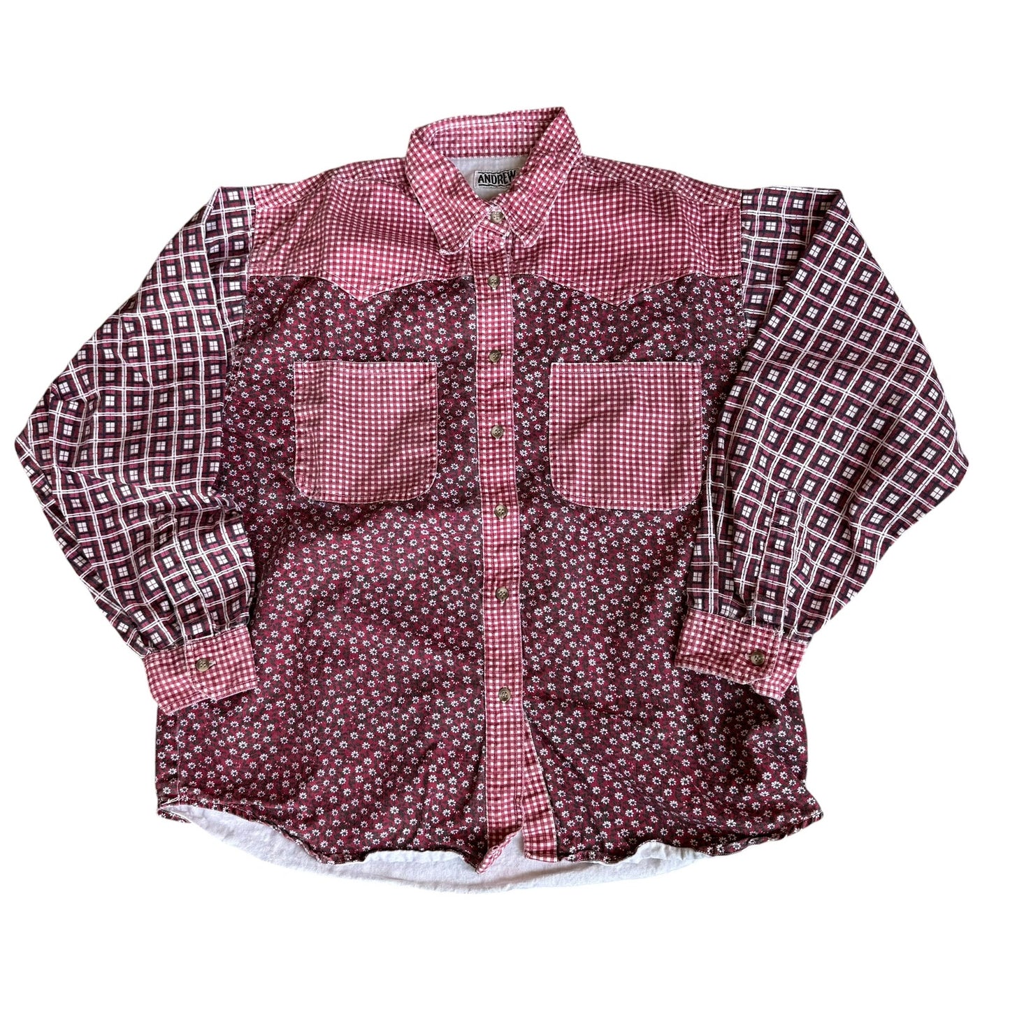 Vintage 90s Andrew Sports Western Button Up Mens Large