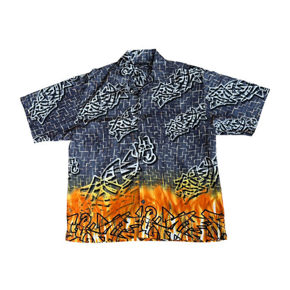 Vintage 90s No Boundaries Graffiti Print Shirt Mens Large