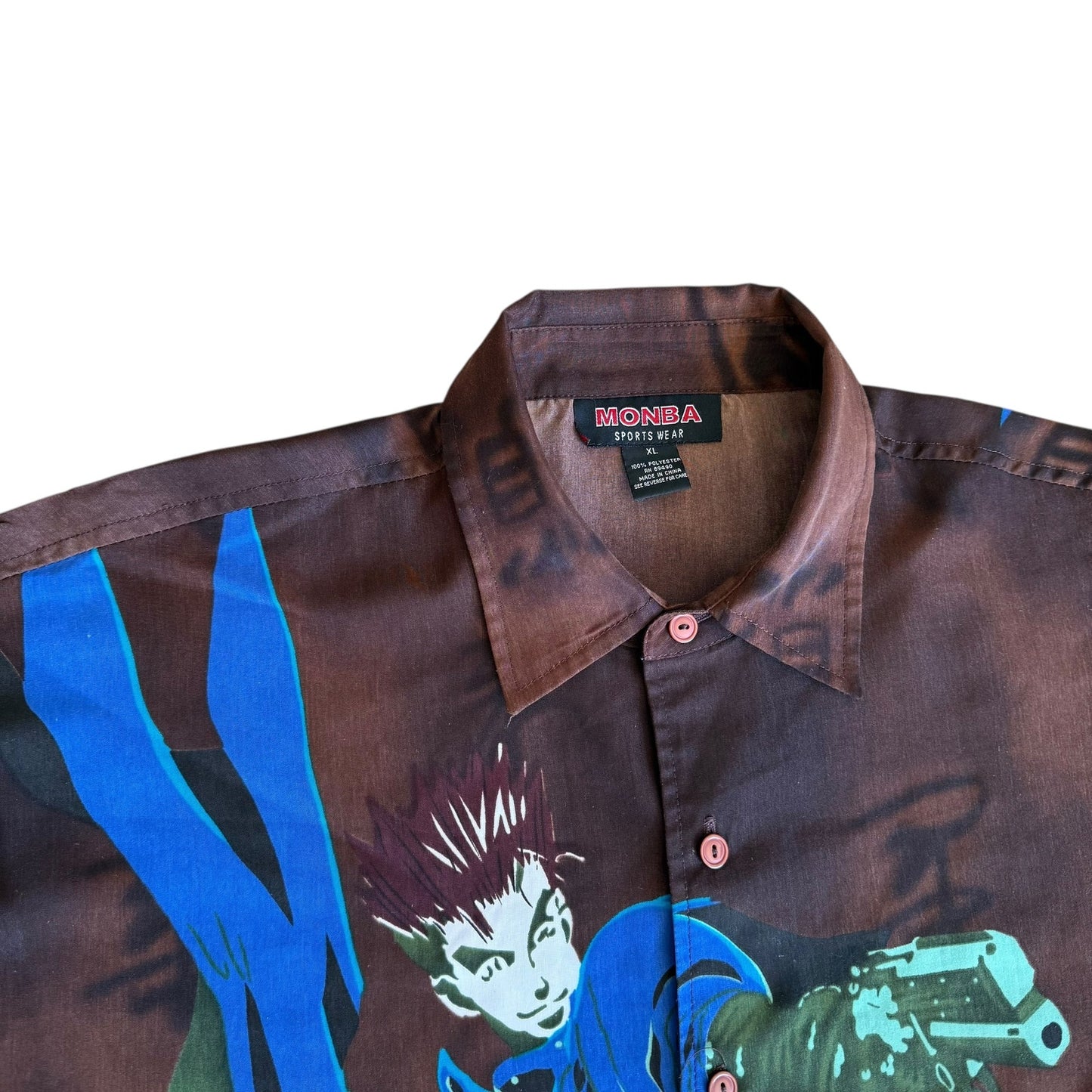Vintage y2k Anime VashTheStampede Trigun Button Up Shirt Mens XL