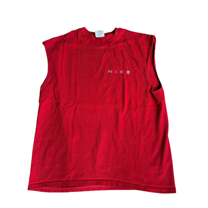Vintage Nike Cutoff TankTop Red Shirt Mens Large