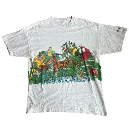 Vintage 1991 Habitat Rainforest Double Sided Tee Shirt Mens XL
