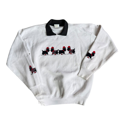 Vintage Scottish Terrier Scotties Dog Sweater Womens Large 90s