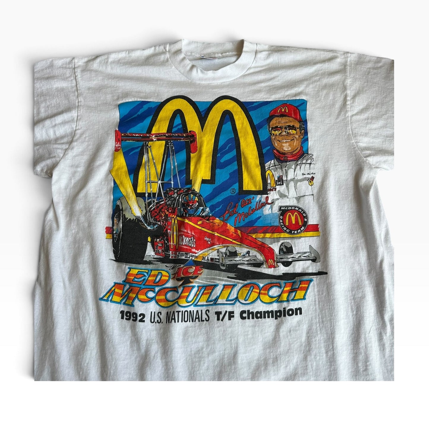 Vintage 1992 Mcdonalds Racing Ed MCculloch Tee Shirt Mens XL
