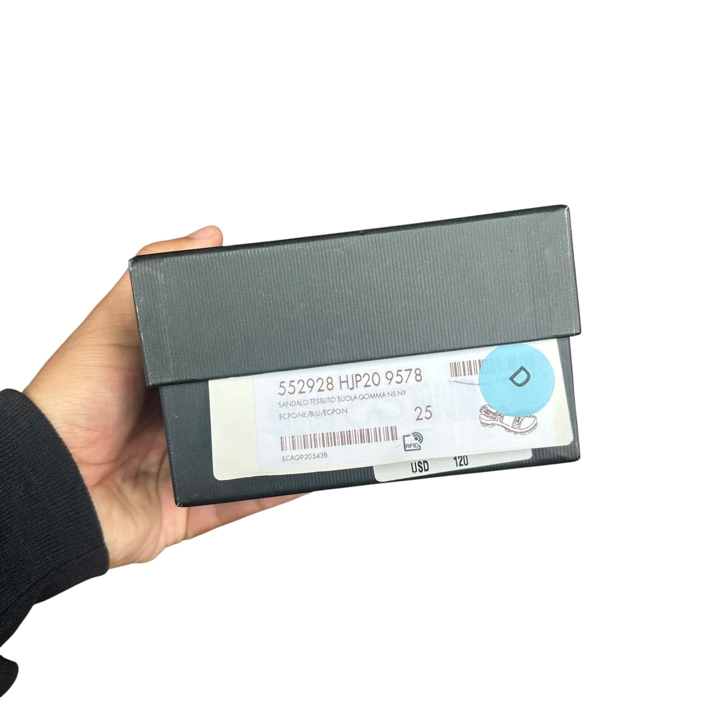 Authentic Gucci Logo Kids Toddlers Infant Sandals Blue Tan 25