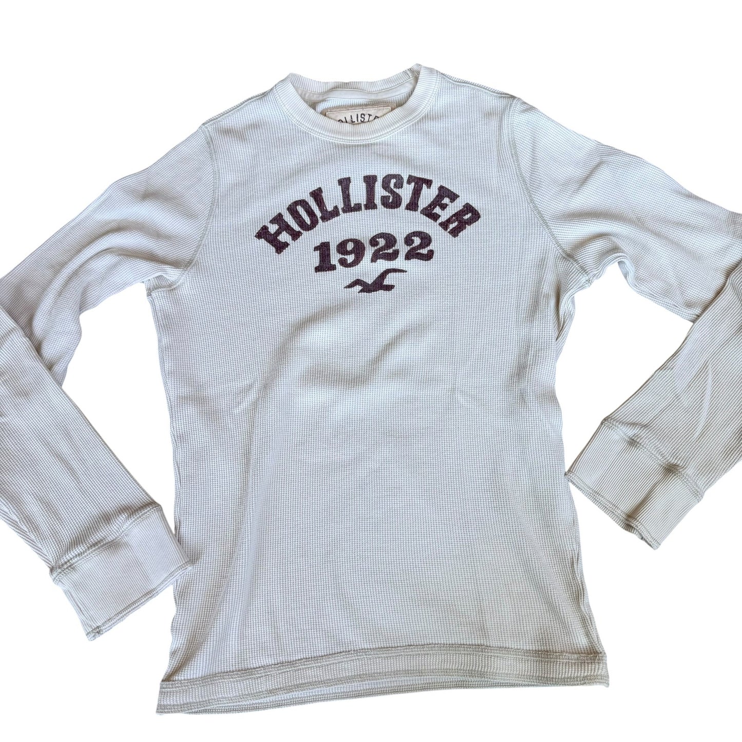 Hollister Cream Thermal Crewneck Sweater Mens Large