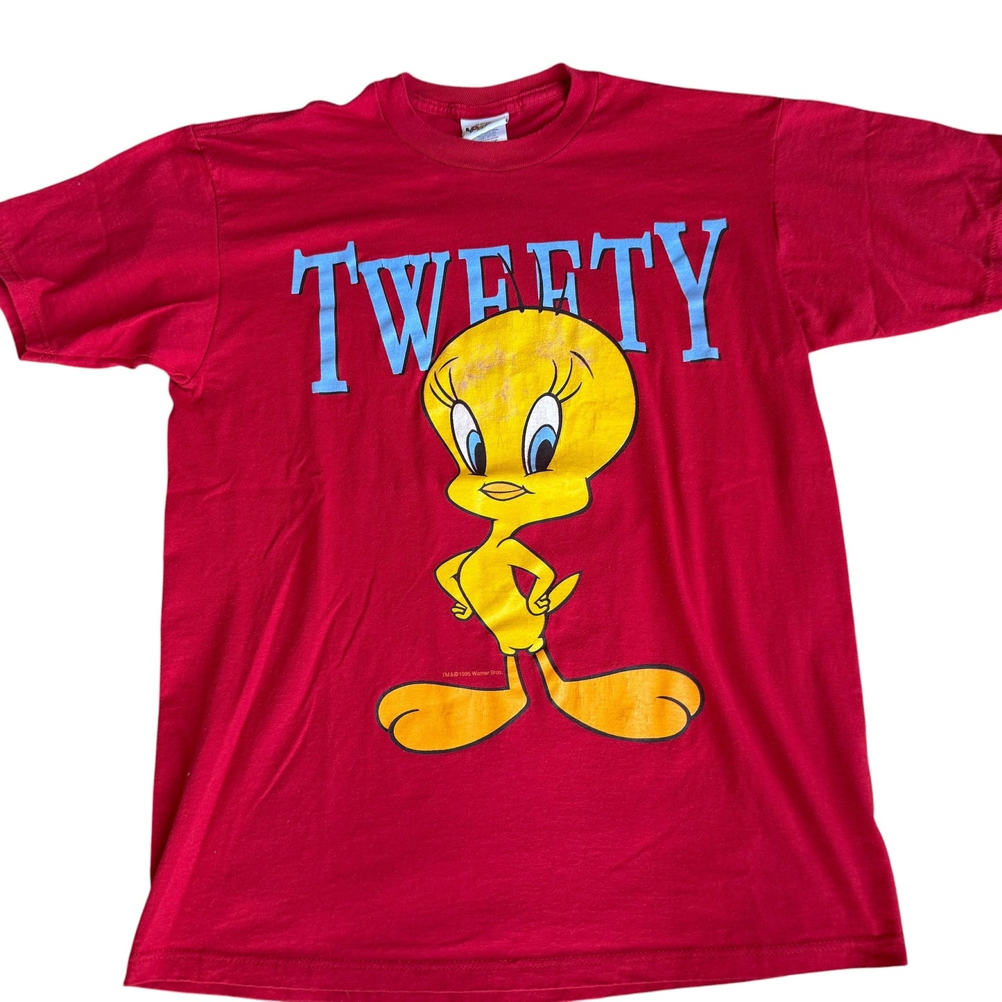 Vintage Tweety Bird Looney Tunes Red Tee Shirt Mens Large