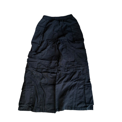 Black Flared Cargo Convertible Pants Baggy Mens Large