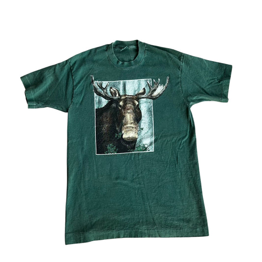 Vintage Moose Animal Tee Shirt Mens Medium Green