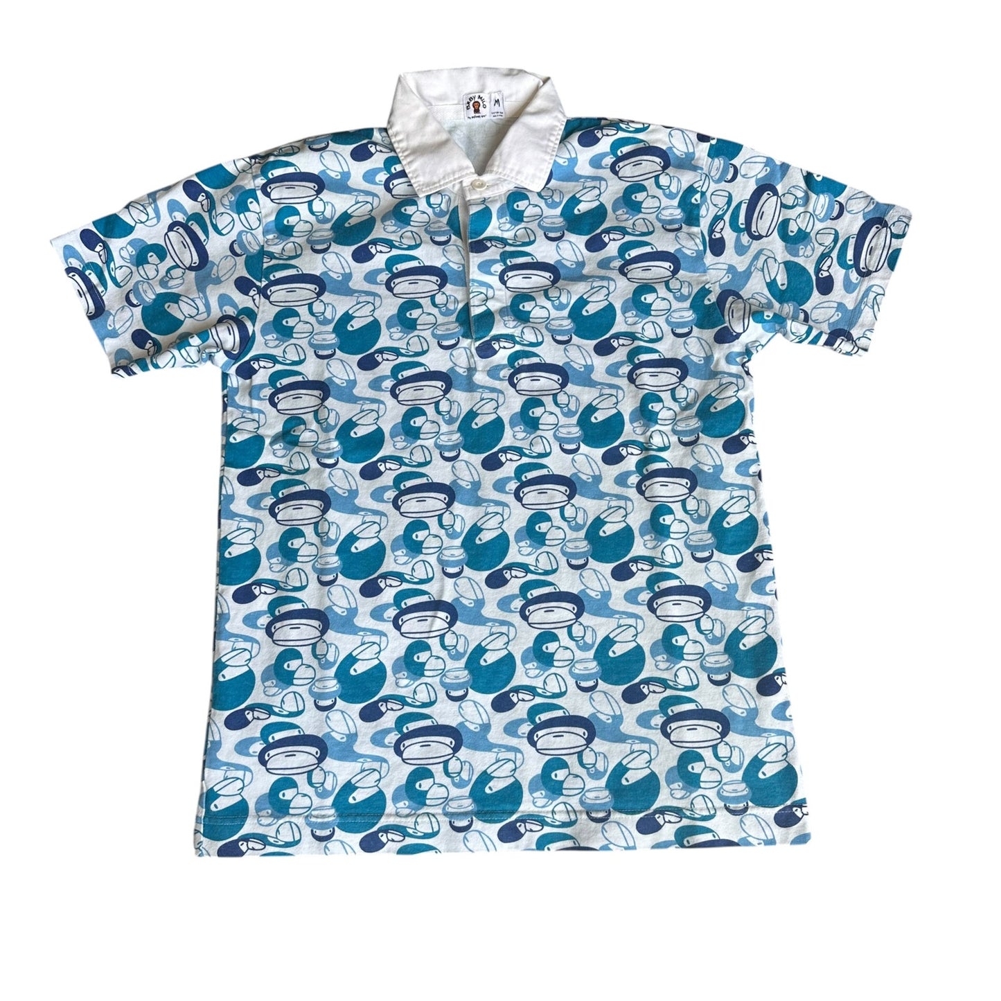 Vintage Baby Milo Bape Blue Polo Mens Medium