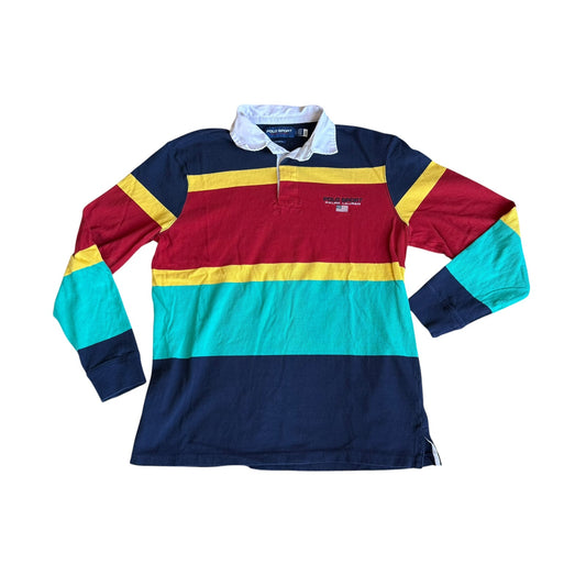 Vintage Polo Sport Ralph Lauren Colorblock LongSleeve Mens Large