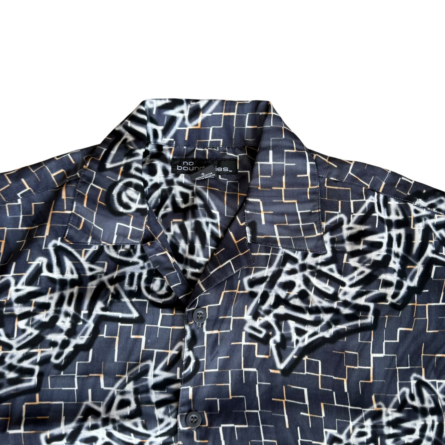 Vintage 90s No Boundaries Graffiti Print Shirt Mens Large