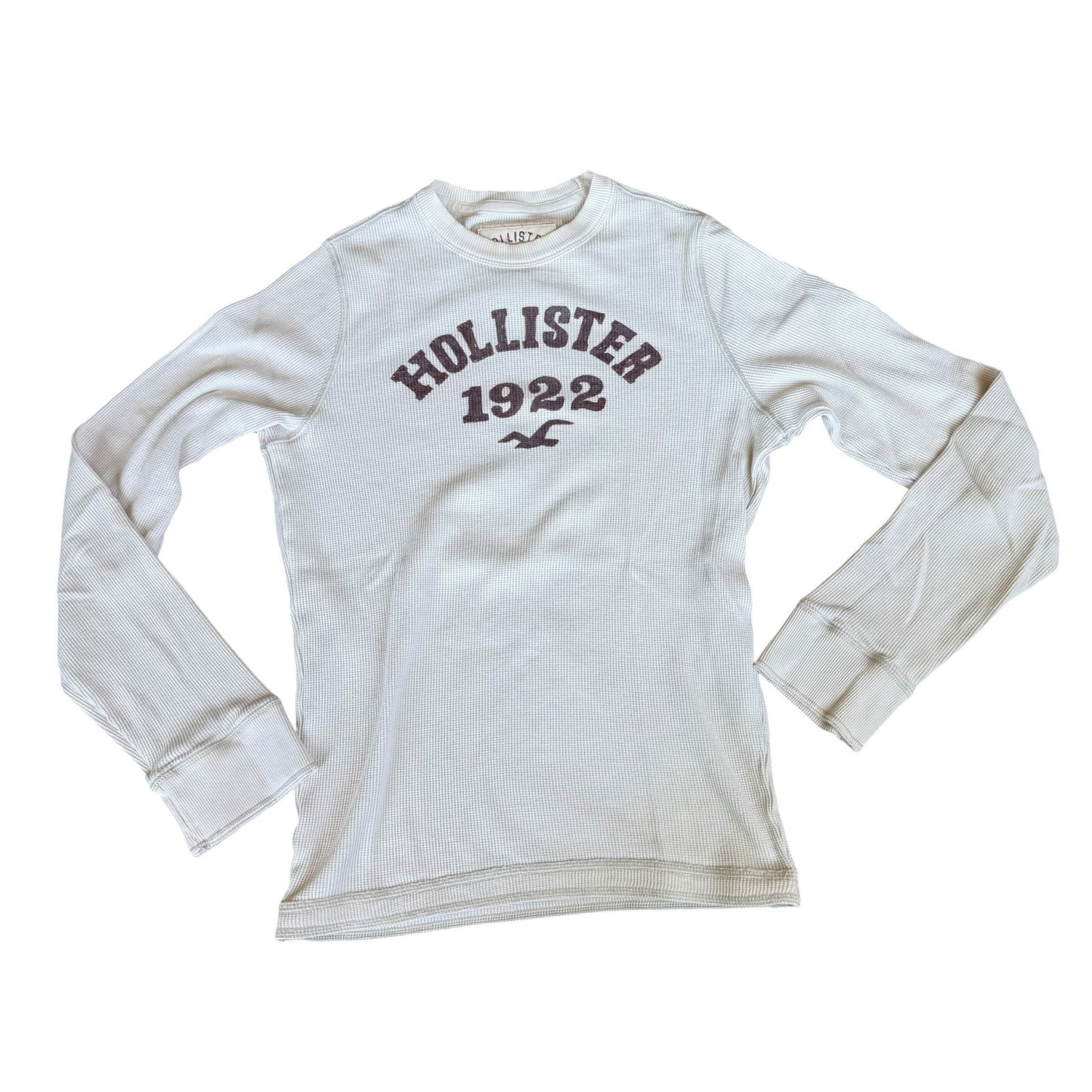 Hollister Cream Thermal Crewneck Sweater Mens Large