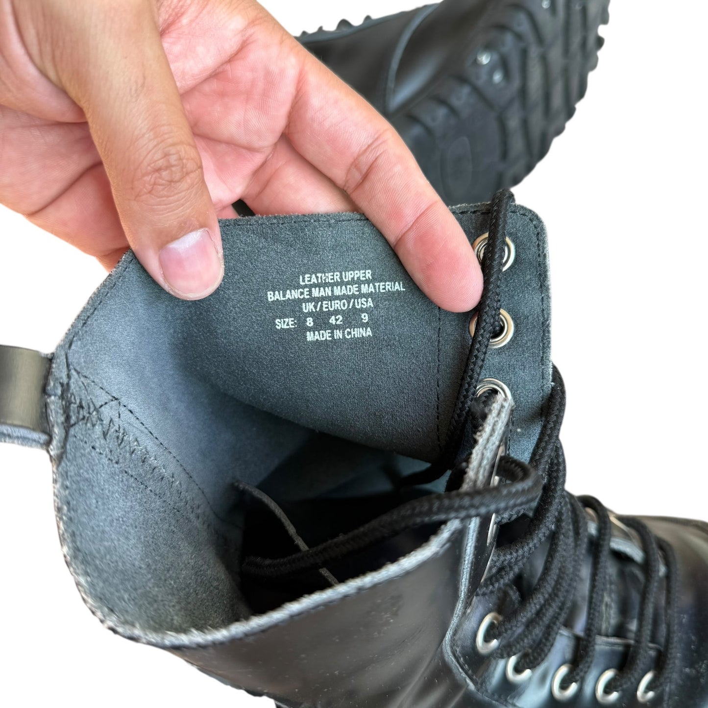 Black T.U.K. Combat Boots Goth Grunge Mens 9