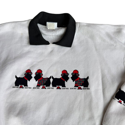 Vintage Scottish Terrier Scotties Dog Sweater Womens Large 90s