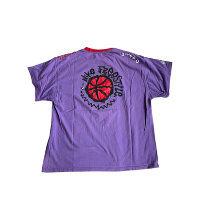 Nike Embroidered T-Shirt Purple Freestyle Mens XL