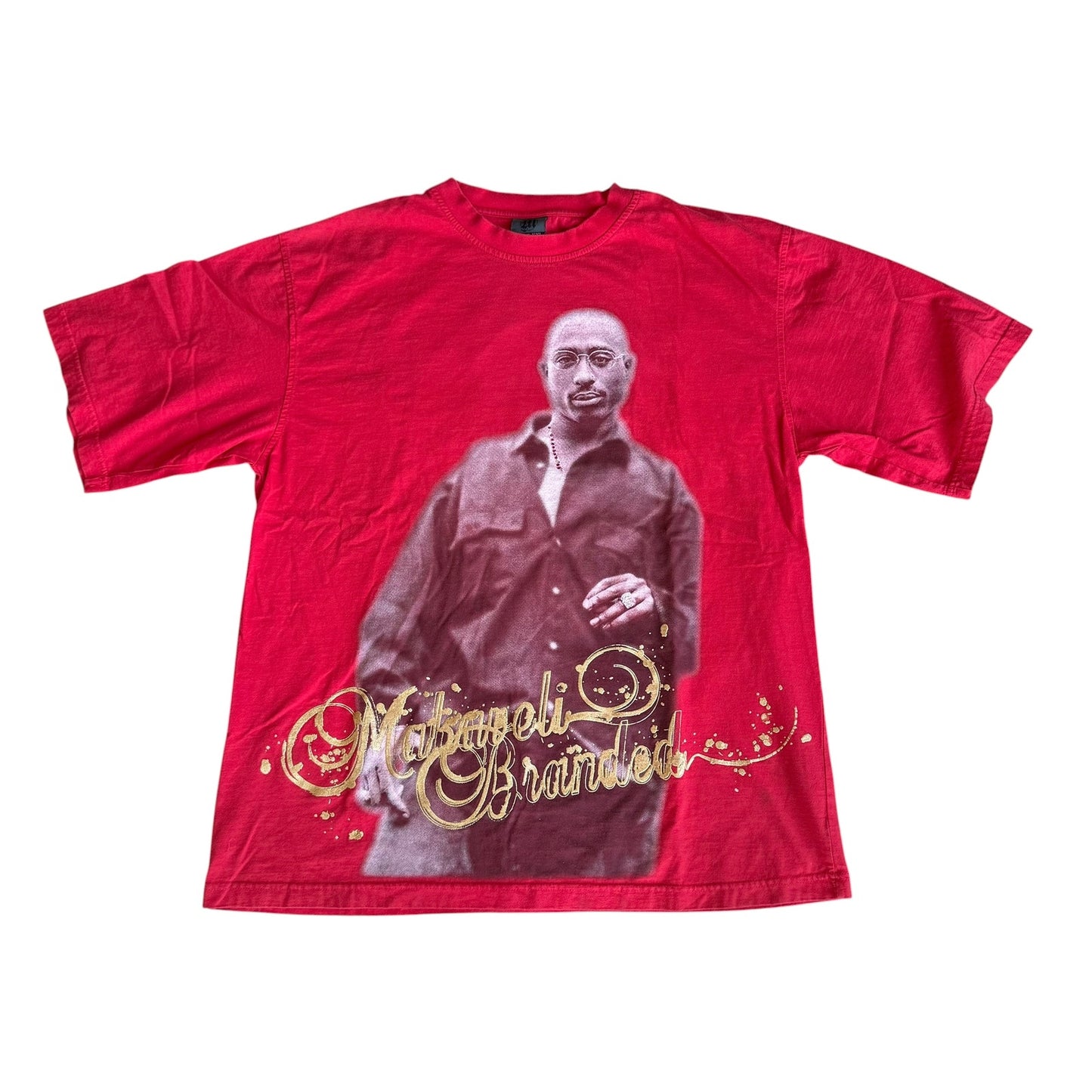 Makaveli Branded 2pac Vintage y2k Red Tee Shirt Mens 2XL