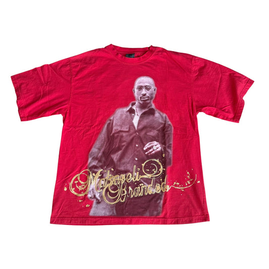 Makaveli Branded 2pac Vintage y2k Red Tee Shirt Mens 2XL