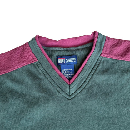 Vintage Faded Glory VNeck Sweater Green Mens Medium