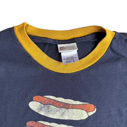 Vintage American Outdoors Double Dog Dare Ringer Tee Shirt Mens XL