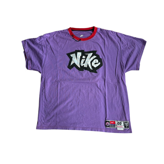 Nike Embroidered T-Shirt Purple Freestyle Mens XL