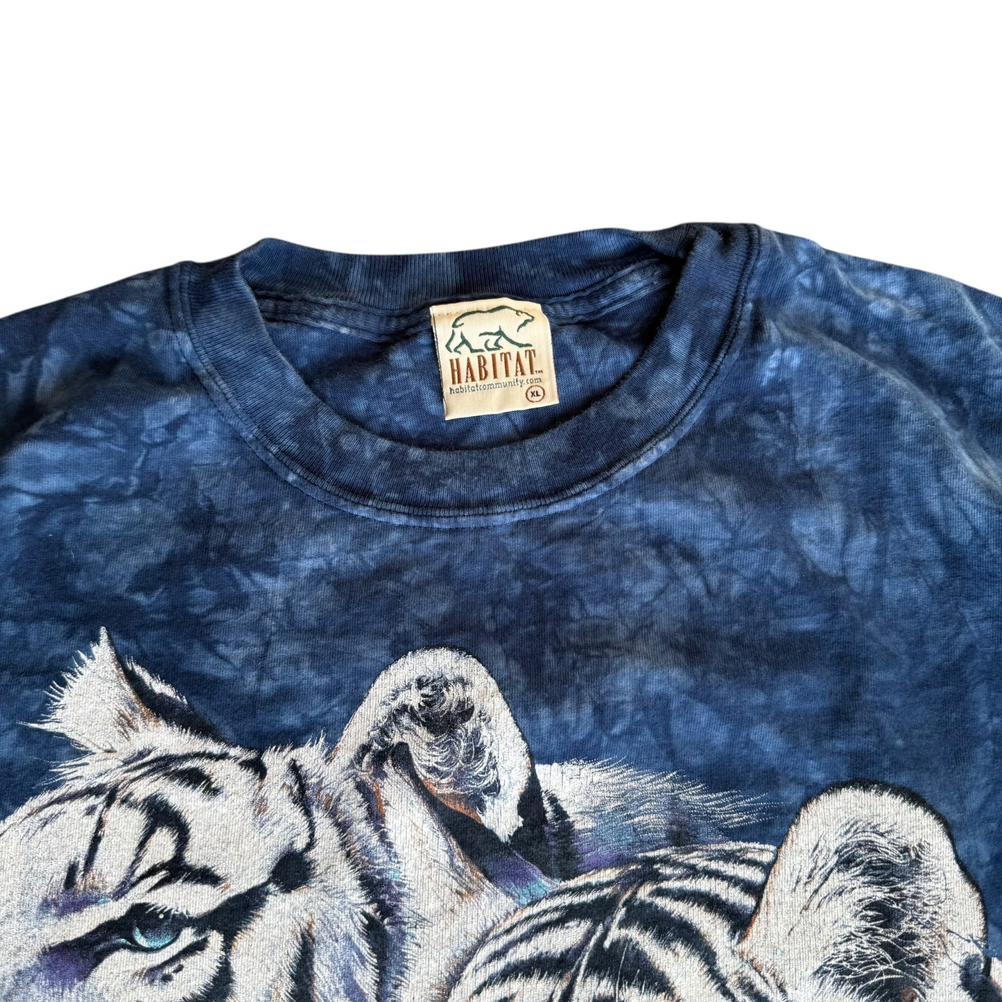 Vintage Habitat White Tiger 90s Animal Tee Shirt Mens XL
