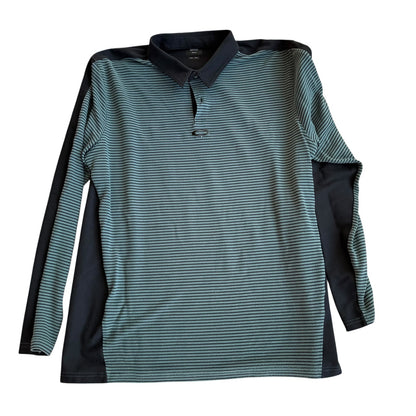 Oakley Striped Mens Long Sleeve Polo Shirt Large