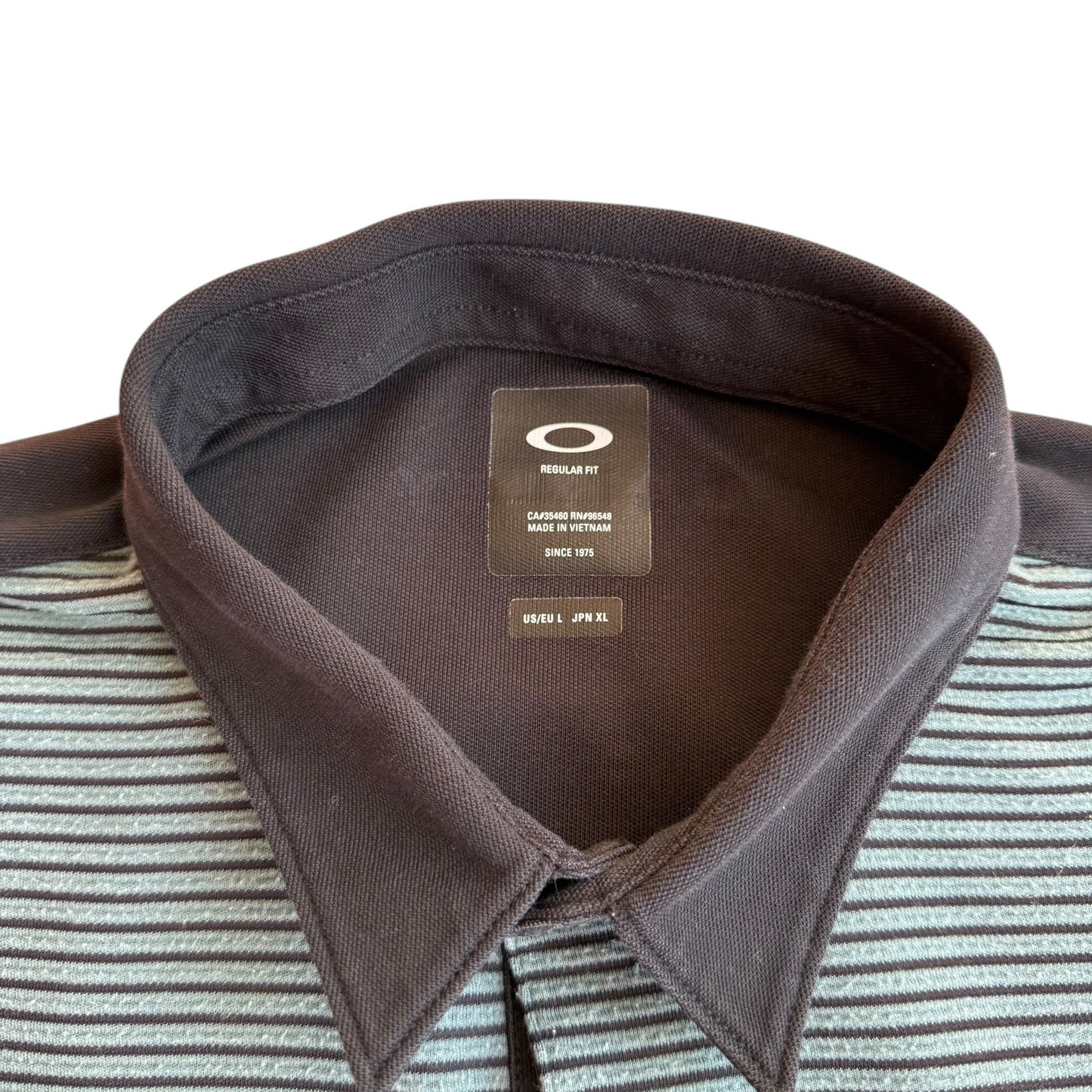 Oakley Striped Mens Long Sleeve Polo Shirt Large