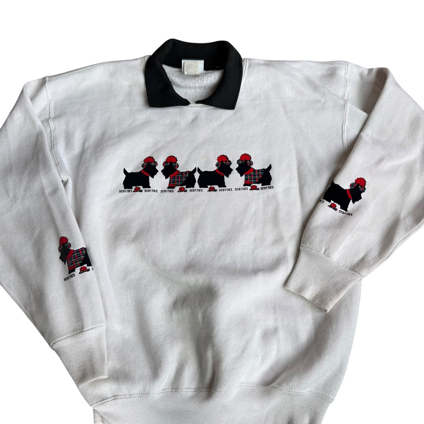 Vintage Scottish Terrier Scotties Dog Sweater Womens Large 90s